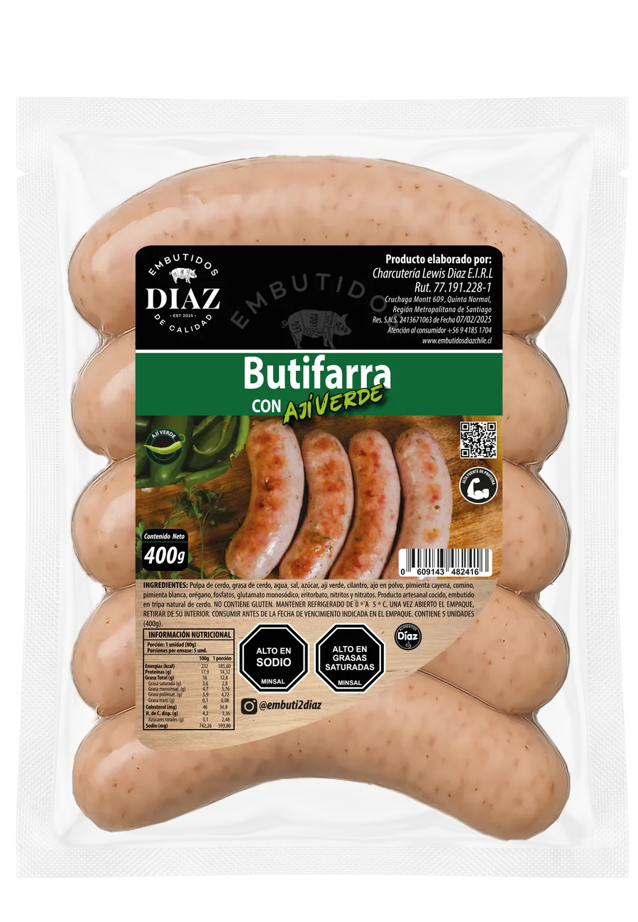 Butifarra con ají verde Embutidos Díaz