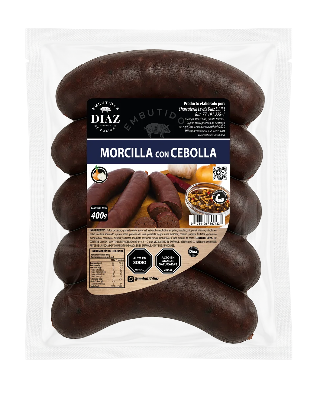 Morcilla con cebolla Embutidos Díaz